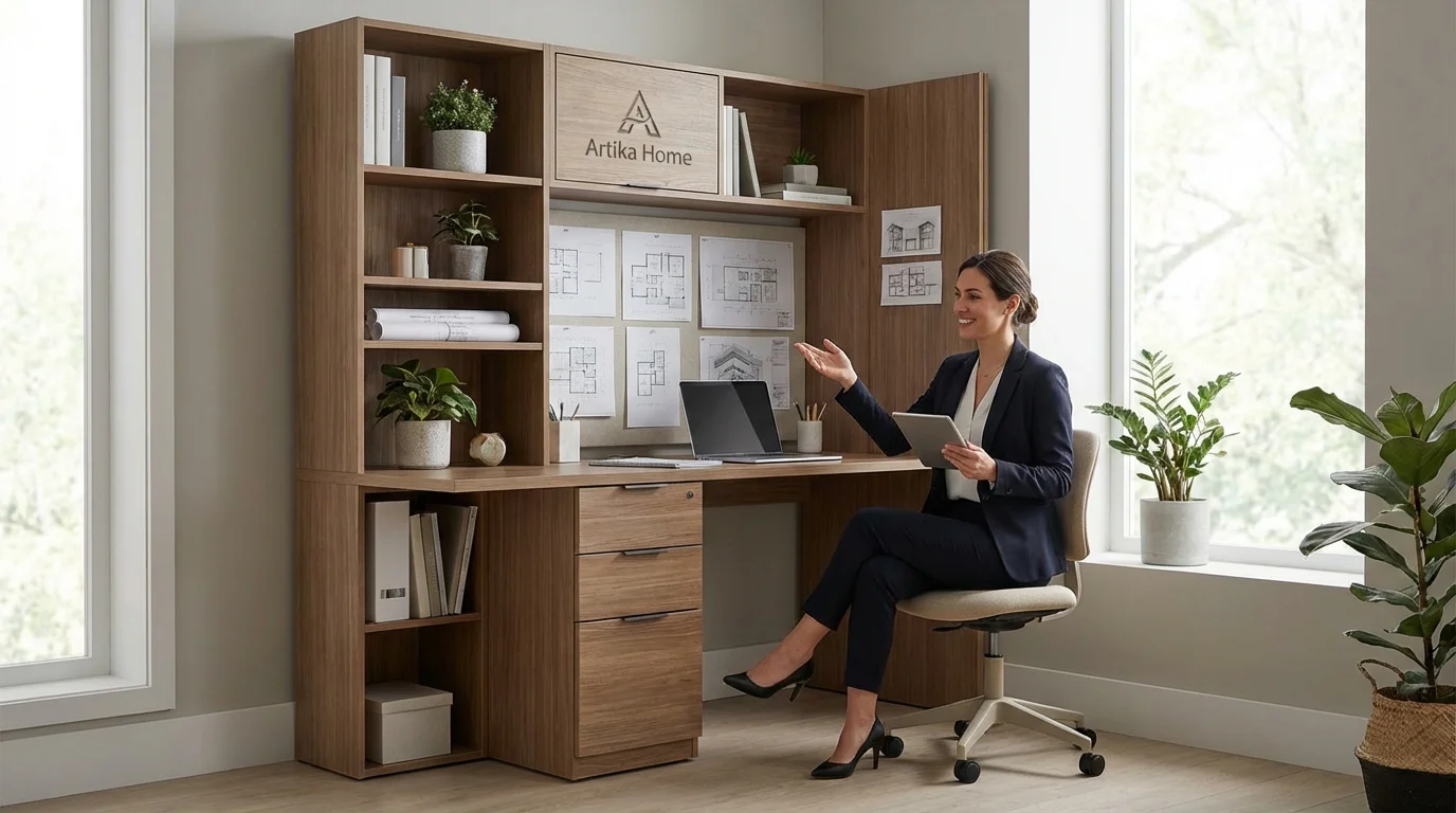 Mobili multifunzionali di Artika Home in un ambiente domestico compatto